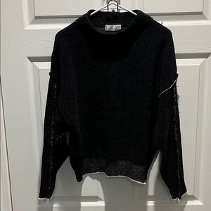 Zenana Outfitters Black Cowl Neck Sweater